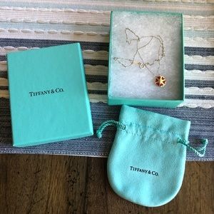 Authentic Tiffany Elsa Peretti Red Hearts Necklace